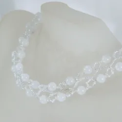 Necklace Rose Gold filled 14K - Duo Moonstone-Diaphanous white - Necklace Rose Gold filled 14K - Rose Gold filled 14K
